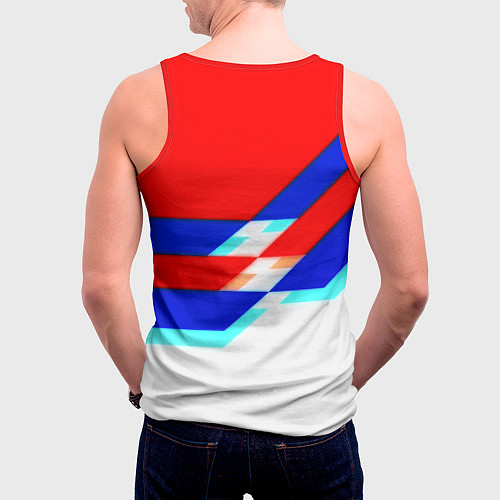 Мужская майка без рукавов Манчестер Юнайтед полосы геометрия / 3D-Красный – фото 4