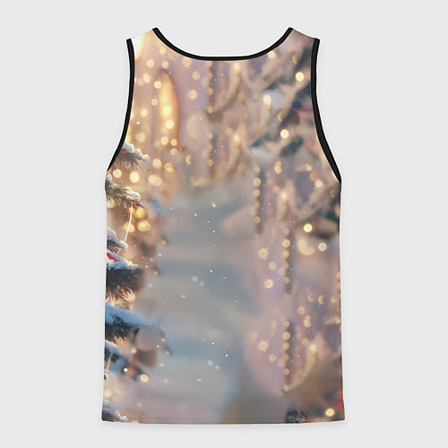 Мужская майка без рукавов Удивленная лошадка - Новый год / 3D-Черный – фото 2