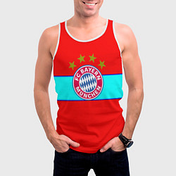 Майка-безрукавка мужская Бавария Мюнхен полосы линии, цвет: 3D-белый — фото 2
