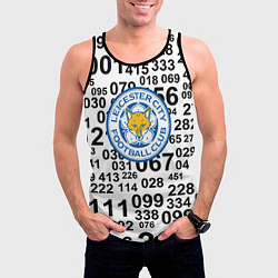 Майка-безрукавка мужская Лестер сити цифры символы, цвет: 3D-черный — фото 2
