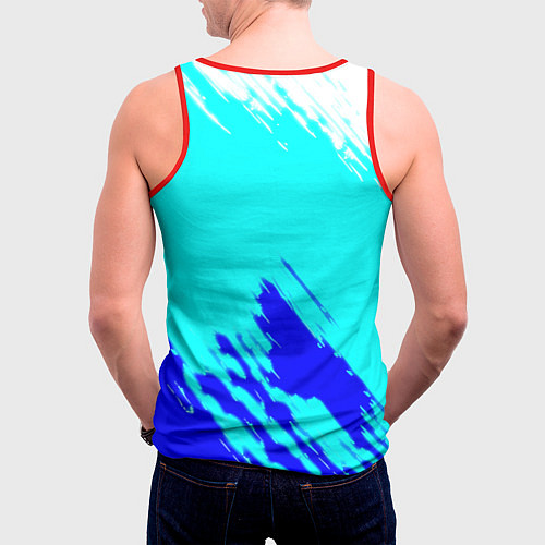 Мужская майка без рукавов Ювентус краски штрихи текстура / 3D-Красный – фото 4