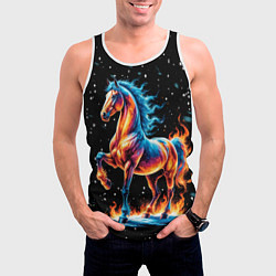 Майка-безрукавка мужская Лошадь на снегу, цвет: 3D-белый — фото 2