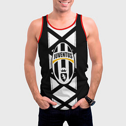 Майка-безрукавка мужская Ювентус геометрия полосы линии, цвет: 3D-красный — фото 2