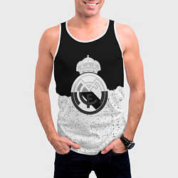 Майка-безрукавка мужская Реал Мадрид лого ночь текстура, цвет: 3D-белый — фото 2