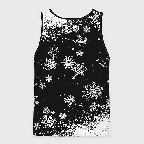 Мужская майка без рукавов Манчестер сити снежинки новый год / 3D-Черный – фото 2