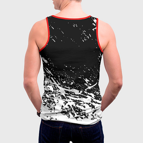 Мужская майка без рукавов Реал Мадрид краски текстура / 3D-Красный – фото 4