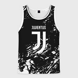 Майка-безрукавка мужская Juventus белые штрихи красок, цвет: 3D-белый