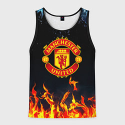 Майка-безрукавка мужская Манчестер Юнайтед лёд и огонь, цвет: 3D-черный