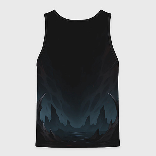 Мужская майка без рукавов Девушка в стиле аниме в воде / 3D-Черный – фото 2