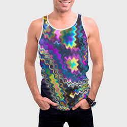 Майка-безрукавка мужская Абстракция переливы, цвет: 3D-белый — фото 2