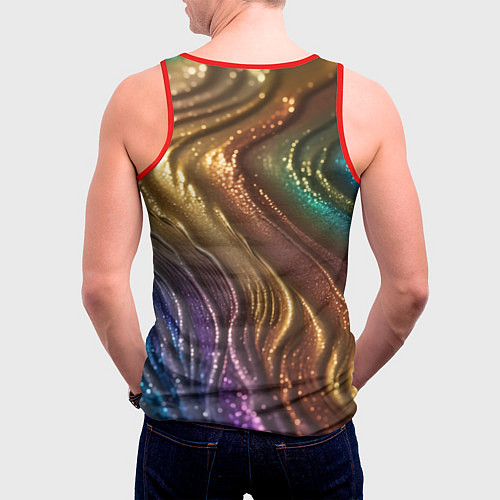 Мужская майка без рукавов Сморщенные складочки жидкости / 3D-Красный – фото 4