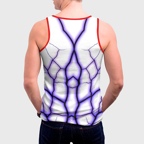 Мужская майка без рукавов Color white purple / 3D-Красный – фото 4