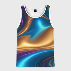 Майка-безрукавка мужская Сплавы разноцветные, цвет: 3D-белый