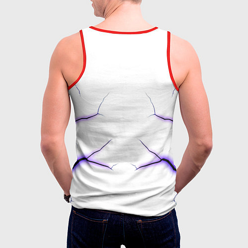 Мужская майка без рукавов Color white purple / 3D-Красный – фото 4
