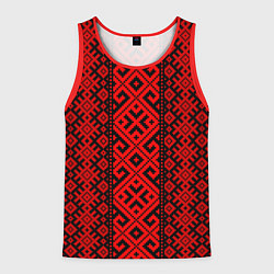 Майка-безрукавка мужская Стиль славянский орнамент, цвет: 3D-красный