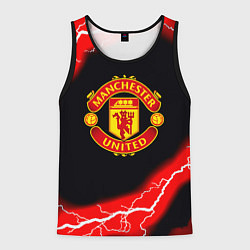 Майка-безрукавка мужская Манчестер Юнайтед шторм молнии, цвет: 3D-черный