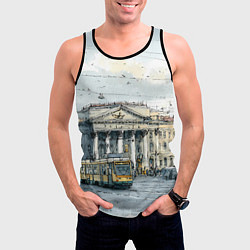 Майка-безрукавка мужская Зимняя улица Санкт-Петербурга, цвет: 3D-черный — фото 2
