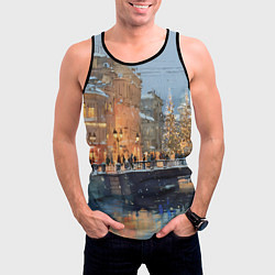Майка-безрукавка мужская Снежный вечер в Питере, цвет: 3D-черный — фото 2