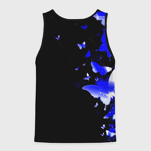 Мужская майка без рукавов Наполи бабочки текстура / 3D-Черный – фото 2