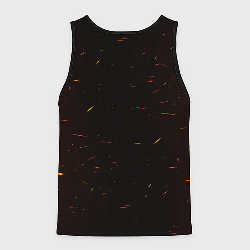 Мужская майка без рукавов Огненная лошадь из темноты / 3D-Черный – фото 2