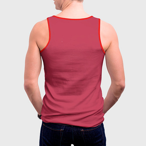 Мужская майка без рукавов Комичная новогодняя лошадь / 3D-Красный – фото 4