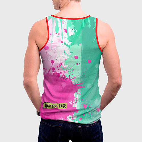 Мужская майка без рукавов Blink-182: Purple Smile / 3D-Красный – фото 4