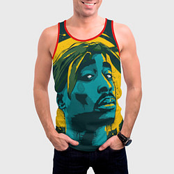Майка-безрукавка мужская 2Pac Shakur, цвет: 3D-красный — фото 2