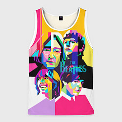 Майка-безрукавка мужская The Beatles: Poly-art, цвет: 3D-белый