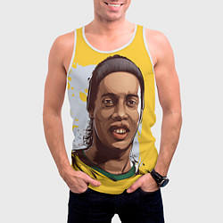 Майка-безрукавка мужская Ronaldinho Art, цвет: 3D-белый — фото 2