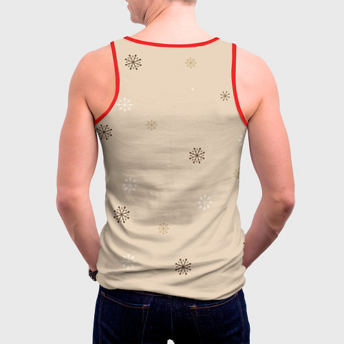 Мужская майка без рукавов Сова в наушниках / 3D-Красный – фото 4