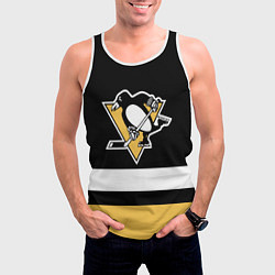 Майка-безрукавка мужская Pittsburgh Penguins: Black, цвет: 3D-белый — фото 2