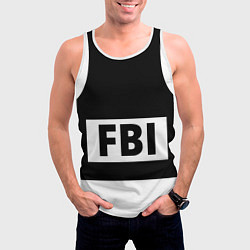Майка-безрукавка мужская Бронежилет FBI, цвет: 3D-белый — фото 2