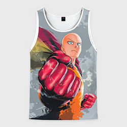 Майка-безрукавка мужская One Punch Man Fist, цвет: 3D-белый