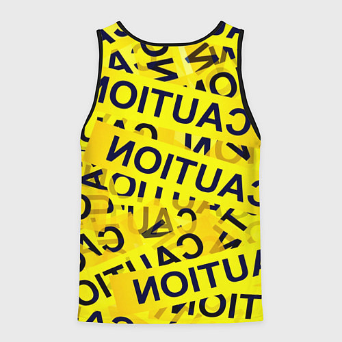 Мужская майка без рукавов Caution / 3D-Черный – фото 2