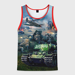 Майка-безрукавка мужская За родину, цвет: 3D-красный