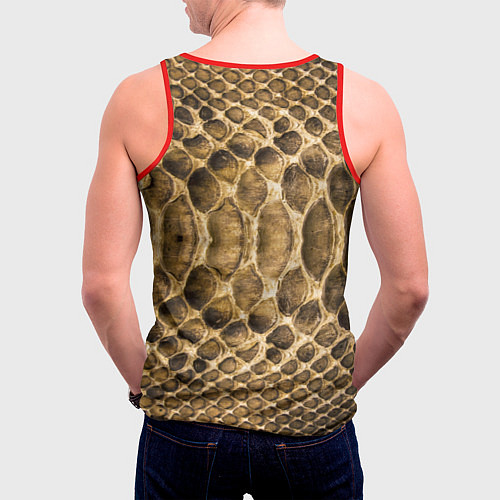 Мужская майка без рукавов Змеиная кожа / 3D-Красный – фото 4