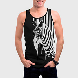Майка-безрукавка мужская Жидкая зебра, цвет: 3D-черный — фото 2