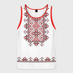Майка-безрукавка мужская Вышивка 41, цвет: 3D-красный