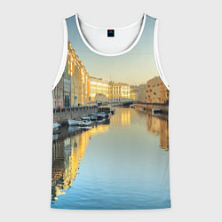 Майка-безрукавка мужская Питер, цвет: 3D-белый