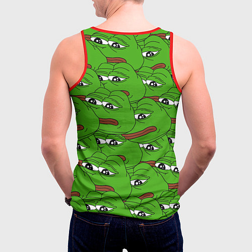 Мужская майка без рукавов Sad frogs / 3D-Красный – фото 4