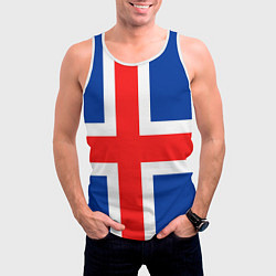 Майка-безрукавка мужская Исландия, цвет: 3D-белый — фото 2