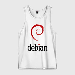 Майка мужская хлопок Debian, цвет: белый