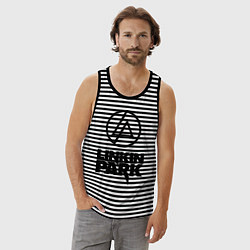 Майка мужская хлопок Linkin Park, цвет: черная тельняшка — фото 2