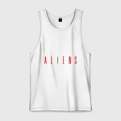 Майка мужская хлопок ALIENS, цвет: белый
