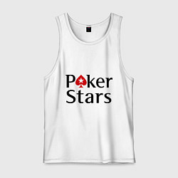 Майка мужская хлопок Poker Stars, цвет: белый