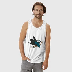 Майка мужская хлопок San Jose Sharks, цвет: белый — фото 2