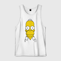 Майка мужская хлопок Homer Face, цвет: белый