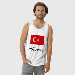Майка мужская хлопок Turkey, цвет: белый — фото 2
