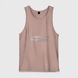 Майка мужская хлопок Терминатор Т-800, цвет: пыльно-розовый