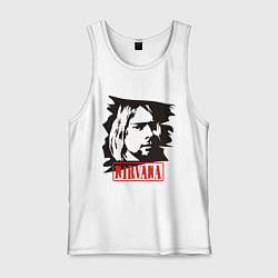 Майка мужская хлопок Nirvana: Kurt Cobain, цвет: белый
